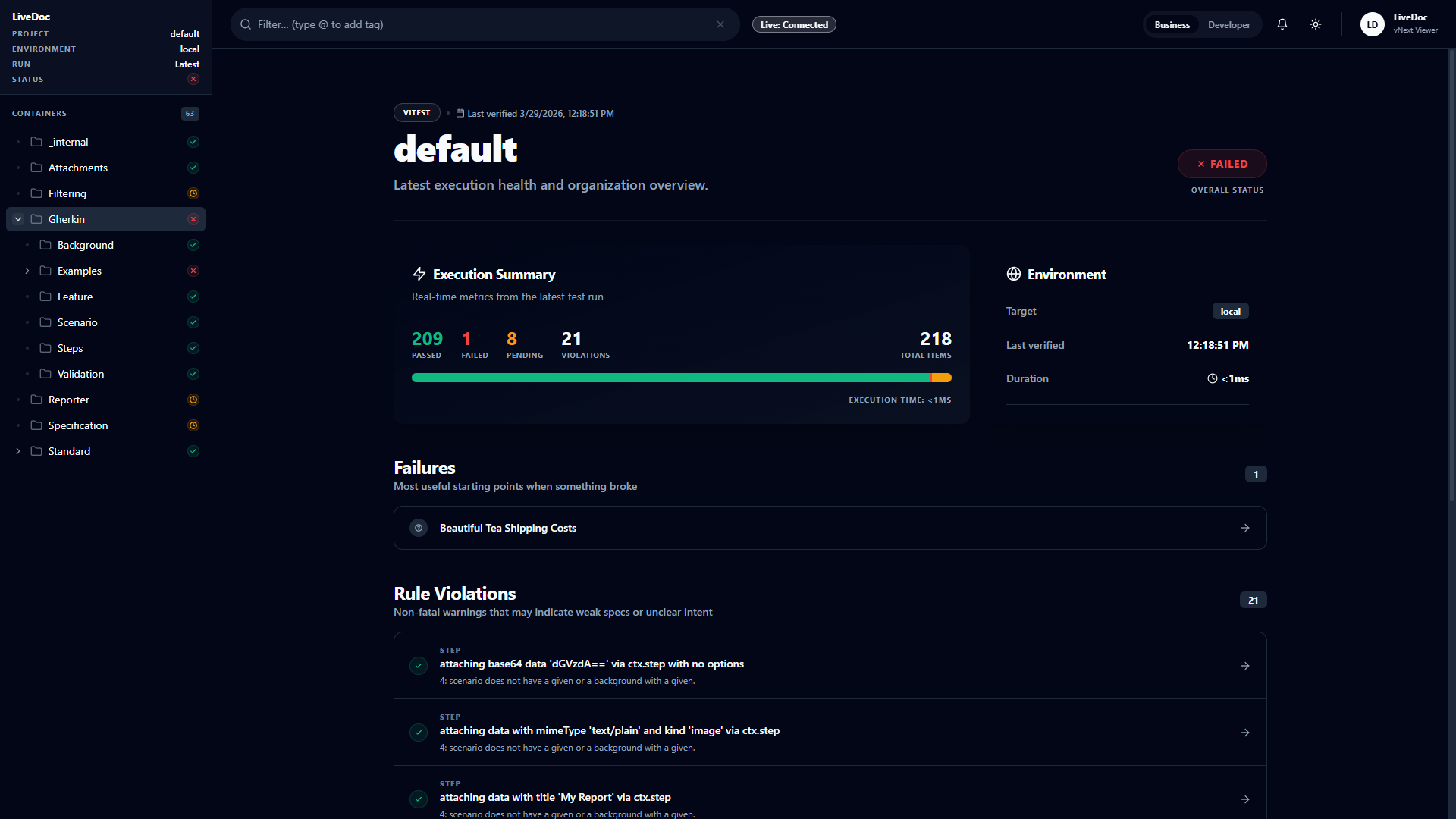 Feature Tree Sidebar